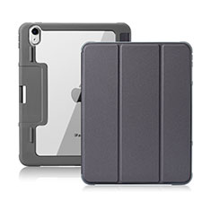 Coque Portefeuille Livre Cuir Etui Clapet L02 pour Apple iPad Air 5 10.9 (2022) Gris