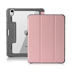 Coque Portefeuille Livre Cuir Etui Clapet L02 pour Apple iPad Air 5 10.9 (2022) Rose