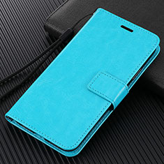 Coque Portefeuille Livre Cuir Etui Clapet L02 pour Huawei Enjoy 10e Bleu Ciel