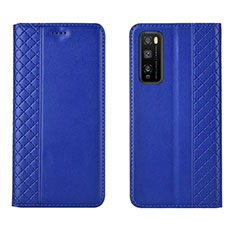 Coque Portefeuille Livre Cuir Etui Clapet L02 pour Huawei Enjoy 20 Pro 5G Bleu