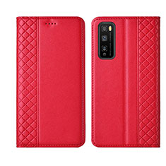 Coque Portefeuille Livre Cuir Etui Clapet L02 pour Huawei Enjoy 20 Pro 5G Rouge