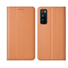 Coque Portefeuille Livre Cuir Etui Clapet L02 pour Huawei Enjoy Z 5G Orange