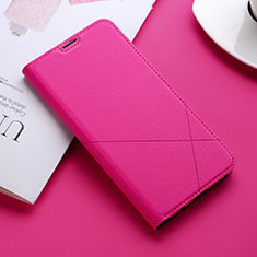 Coque Portefeuille Livre Cuir Etui Clapet L02 pour Huawei Honor 9X Pro Rose Rouge
