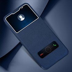Coque Portefeuille Livre Cuir Etui Clapet L02 pour Huawei Honor Play4 5G Bleu