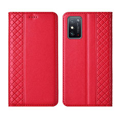Coque Portefeuille Livre Cuir Etui Clapet L02 pour Huawei Honor X10 Max 5G Rouge