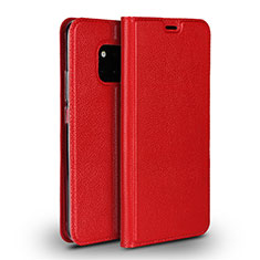Coque Portefeuille Livre Cuir Etui Clapet L02 pour Huawei Mate 20 Pro Rouge