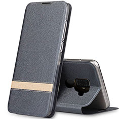 Coque Portefeuille Livre Cuir Etui Clapet L02 pour Huawei Nova 5i Pro Gris