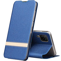 Coque Portefeuille Livre Cuir Etui Clapet L02 pour Huawei P40 Lite Bleu