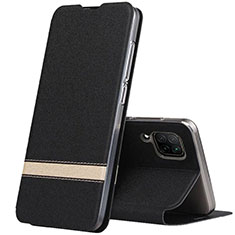 Coque Portefeuille Livre Cuir Etui Clapet L02 pour Huawei P40 Lite Noir