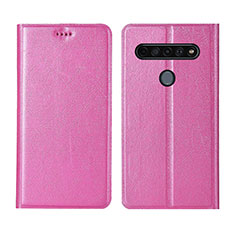 Coque Portefeuille Livre Cuir Etui Clapet L02 pour LG K41S Rose