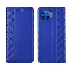 Coque Portefeuille Livre Cuir Etui Clapet L02 pour Motorola Moto G 5G Plus Bleu