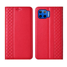 Coque Portefeuille Livre Cuir Etui Clapet L02 pour Motorola Moto G 5G Plus Rouge