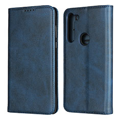 Coque Portefeuille Livre Cuir Etui Clapet L02 pour Motorola Moto G8 Power Bleu