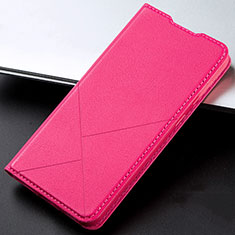 Coque Portefeuille Livre Cuir Etui Clapet L02 pour Oppo A72 Rose Rouge