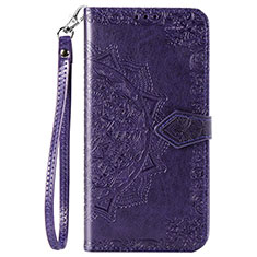 Coque Portefeuille Livre Cuir Etui Clapet L02 pour Oppo A8 Violet