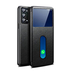 Coque Portefeuille Livre Cuir Etui Clapet L02 pour Oppo Find X3 Lite 5G Noir