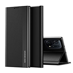 Coque Portefeuille Livre Cuir Etui Clapet L02 pour Oppo Find X5 5G Noir