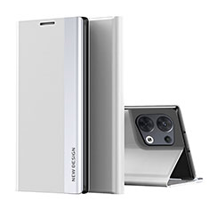 Coque Portefeuille Livre Cuir Etui Clapet L02 pour Oppo Reno8 Pro 5G Blanc