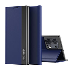 Coque Portefeuille Livre Cuir Etui Clapet L02 pour Oppo Reno9 Pro 5G Bleu