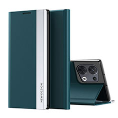 Coque Portefeuille Livre Cuir Etui Clapet L02 pour Oppo Reno9 Pro+ Plus 5G Vert