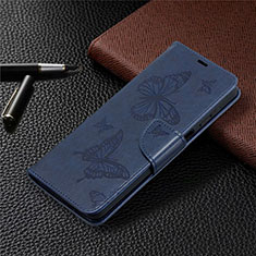 Coque Portefeuille Livre Cuir Etui Clapet L02 pour Samsung Galaxy A12 Nacho Bleu