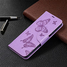 Coque Portefeuille Livre Cuir Etui Clapet L02 pour Samsung Galaxy A12 Nacho Violet Clair