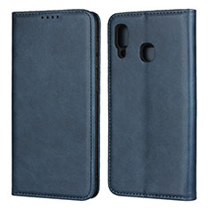 Coque Portefeuille Livre Cuir Etui Clapet L02 pour Samsung Galaxy A20 Bleu