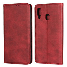 Coque Portefeuille Livre Cuir Etui Clapet L02 pour Samsung Galaxy A30 Rouge