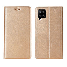Coque Portefeuille Livre Cuir Etui Clapet L02 pour Samsung Galaxy A42 5G Or