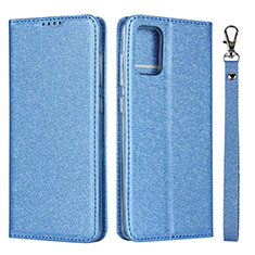 Coque Portefeuille Livre Cuir Etui Clapet L02 pour Samsung Galaxy A51 4G Bleu Ciel