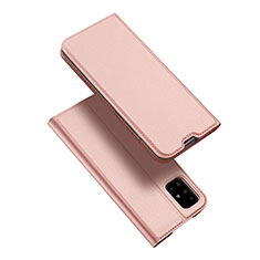Coque Portefeuille Livre Cuir Etui Clapet L02 pour Samsung Galaxy A51 5G Or Rose