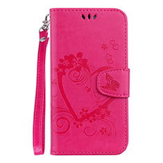 Coque Portefeuille Livre Cuir Etui Clapet L02 pour Samsung Galaxy S10 Lite Rose Rouge