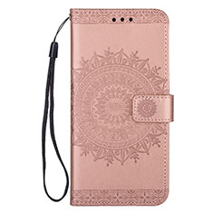 Coque Portefeuille Livre Cuir Etui Clapet L02 pour Samsung Galaxy S20 5G Or Rose