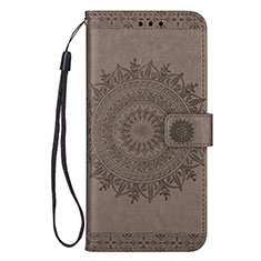 Coque Portefeuille Livre Cuir Etui Clapet L02 pour Samsung Galaxy S20 Gris