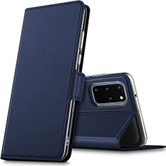 Coque Portefeuille Livre Cuir Etui Clapet L02 pour Samsung Galaxy S20 Plus 5G Bleu
