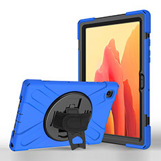 Coque Portefeuille Livre Cuir Etui Clapet L02 pour Samsung Galaxy Tab A7 4G 10.4 SM-T505 Bleu