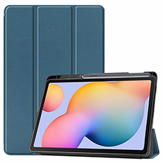 Coque Portefeuille Livre Cuir Etui Clapet L02 pour Samsung Galaxy Tab S6 Lite 10.4 SM-P610 Vert