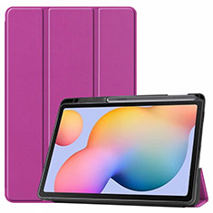Coque Portefeuille Livre Cuir Etui Clapet L02 pour Samsung Galaxy Tab S6 Lite 10.4 SM-P610 Violet