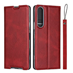Coque Portefeuille Livre Cuir Etui Clapet L02 pour Sony Xperia 1 II Rouge