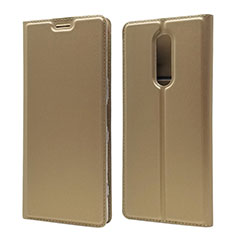 Coque Portefeuille Livre Cuir Etui Clapet L02 pour Sony Xperia 1 Or