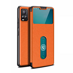 Coque Portefeuille Livre Cuir Etui Clapet L02 pour Vivo V20 Pro 5G Orange