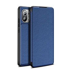 Coque Portefeuille Livre Cuir Etui Clapet L02 pour Xiaomi Mi 11 Lite 4G Bleu