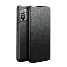 Coque Portefeuille Livre Cuir Etui Clapet L02 pour Xiaomi Mi 11 Lite 4G Noir