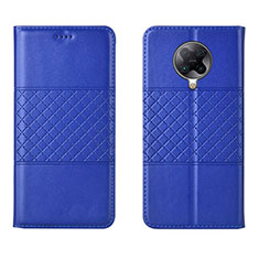 Coque Portefeuille Livre Cuir Etui Clapet L02 pour Xiaomi Poco F2 Pro Bleu
