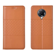 Coque Portefeuille Livre Cuir Etui Clapet L02 pour Xiaomi Poco F2 Pro Orange