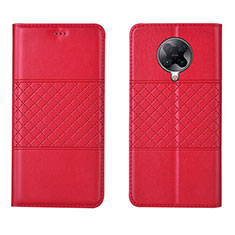Coque Portefeuille Livre Cuir Etui Clapet L02 pour Xiaomi Poco F2 Pro Rouge
