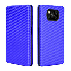 Coque Portefeuille Livre Cuir Etui Clapet L02 pour Xiaomi Poco X3 Bleu