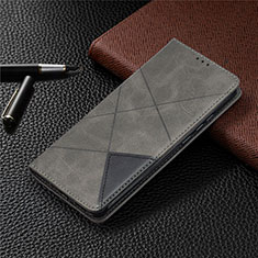 Coque Portefeuille Livre Cuir Etui Clapet L02 pour Xiaomi Redmi 9C Gris