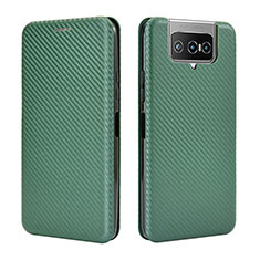 Coque Portefeuille Livre Cuir Etui Clapet L02Z pour Asus Zenfone 7 Pro ZS671KS Vert