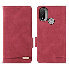 Coque Portefeuille Livre Cuir Etui Clapet L02Z pour Motorola Moto E30 Rouge